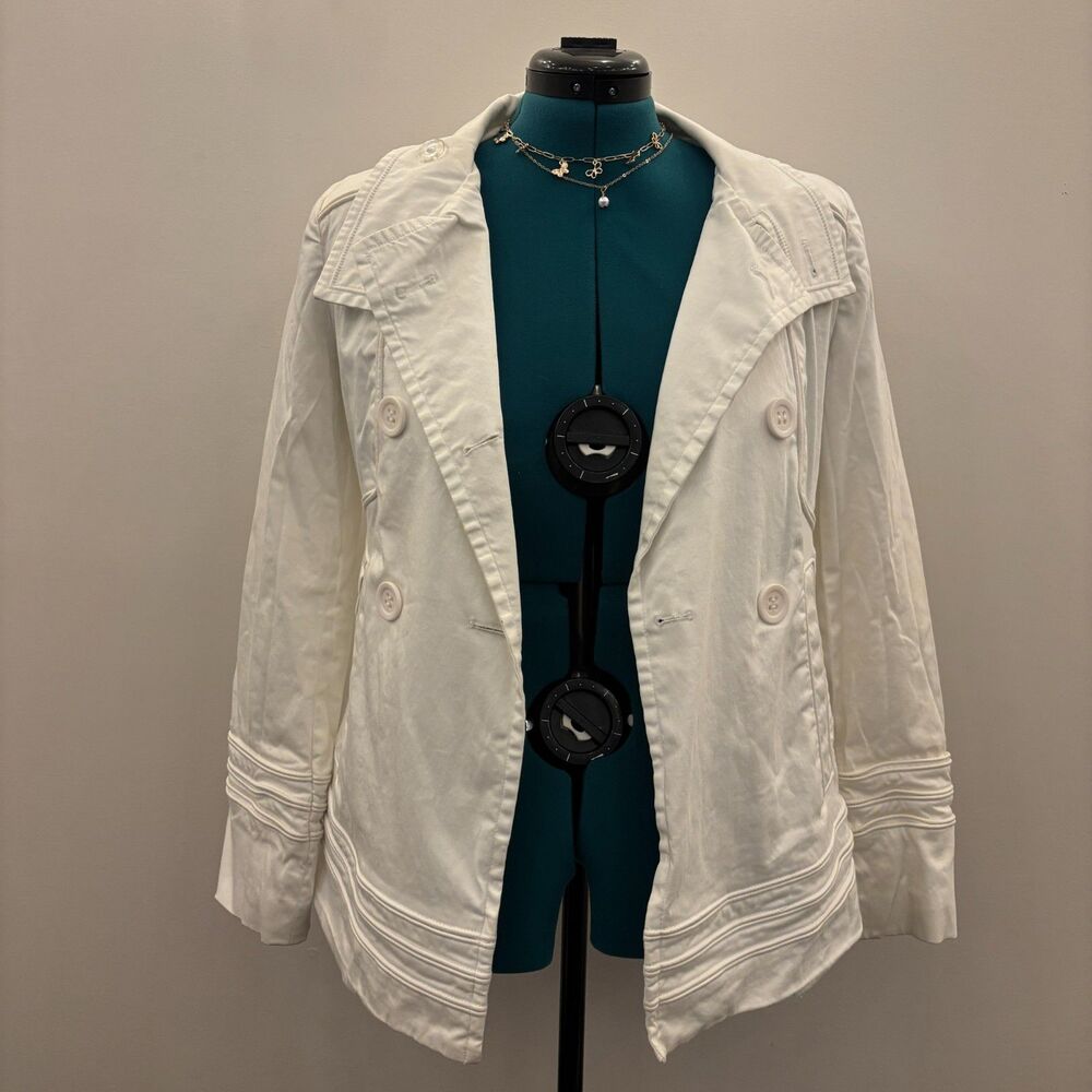 Costa Blanca White Double Breasted Jacket Blazer Size 6